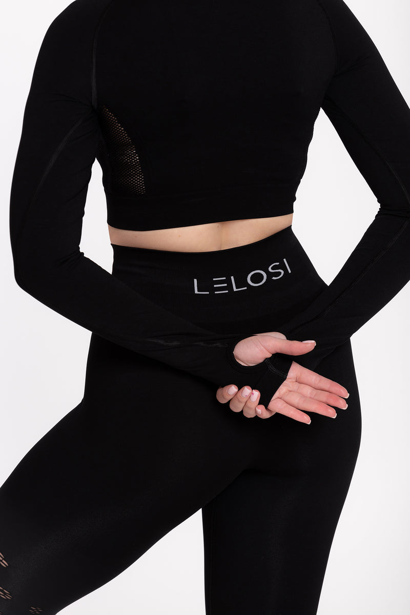 Dynamic Seamless Long Sleeve Top, Black