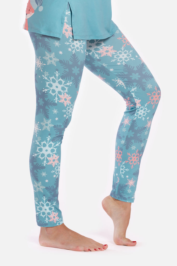  Blue Snowflake Leggings